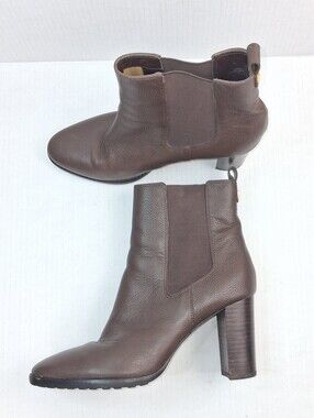 Lauren Ralph Lauren Mylah Brown Tumbled Leather Chelsea Boots